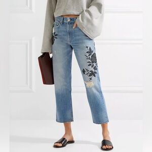 Rag & Bone Ramona Embroidered Marilyn Crop Jeans